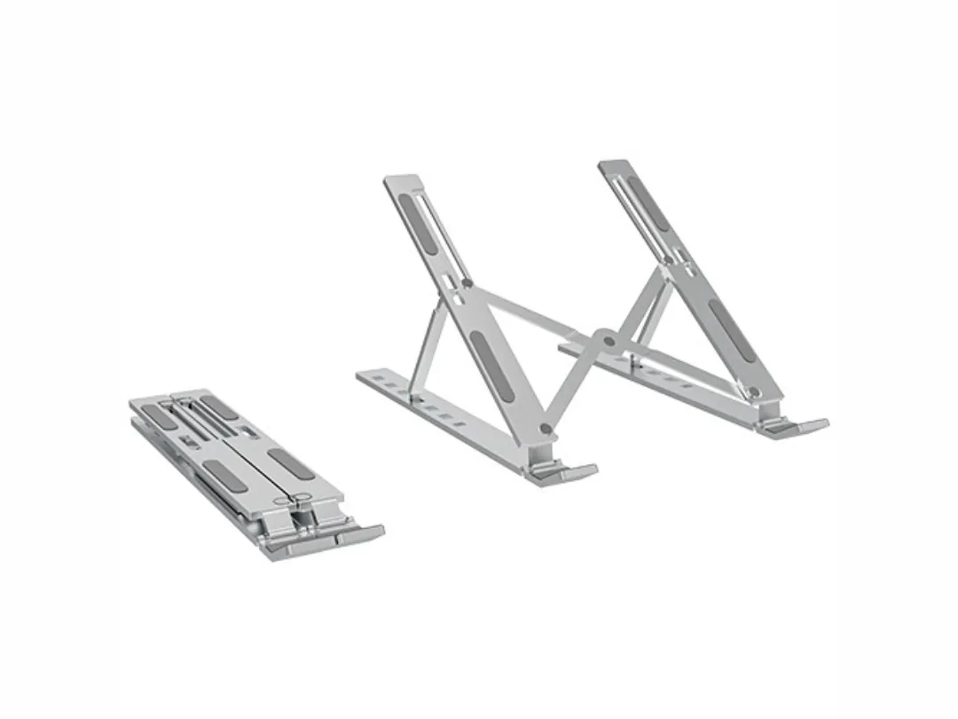 Skill Tech SH LP04 Aluminum Portable Tabletop foldable Laptop Riser Stand holder, Supports up to 10 kg - Silver