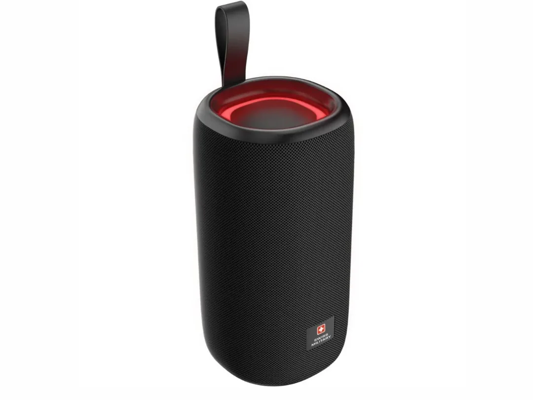 Swiss Military 250W Portable Wireless Bluetooth Speaker - 25Hrs  Battery Life - USB-C - Built-In Microphone - SM-SPK-250W-25H-BLK