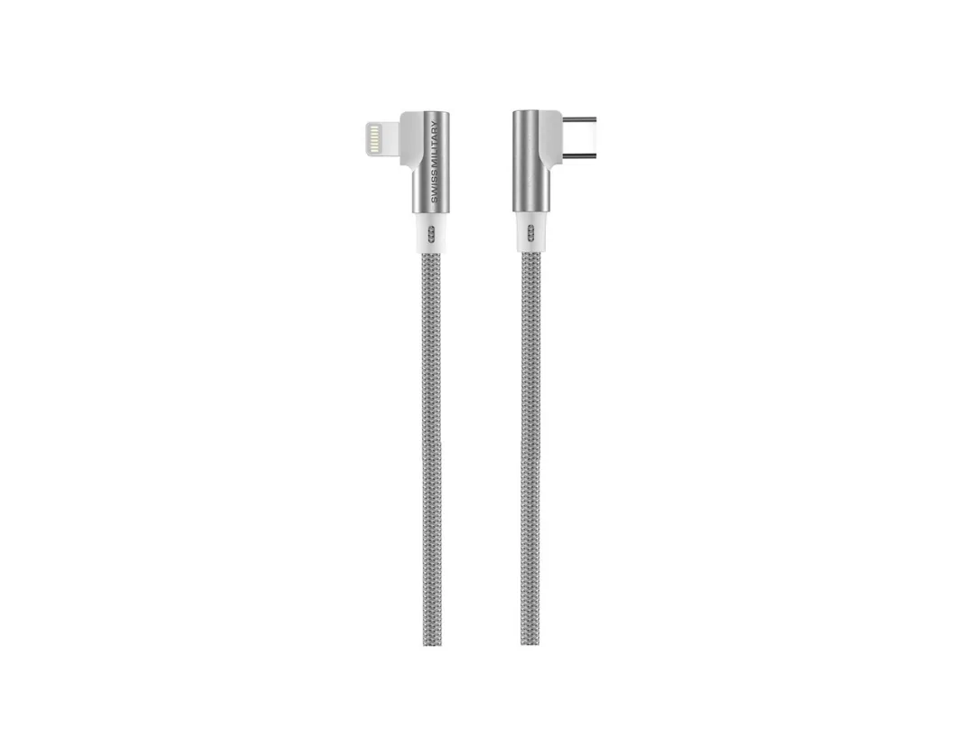 Swiss Military USB Type C to Lightning 20W 2M Braided Premium Cable - White