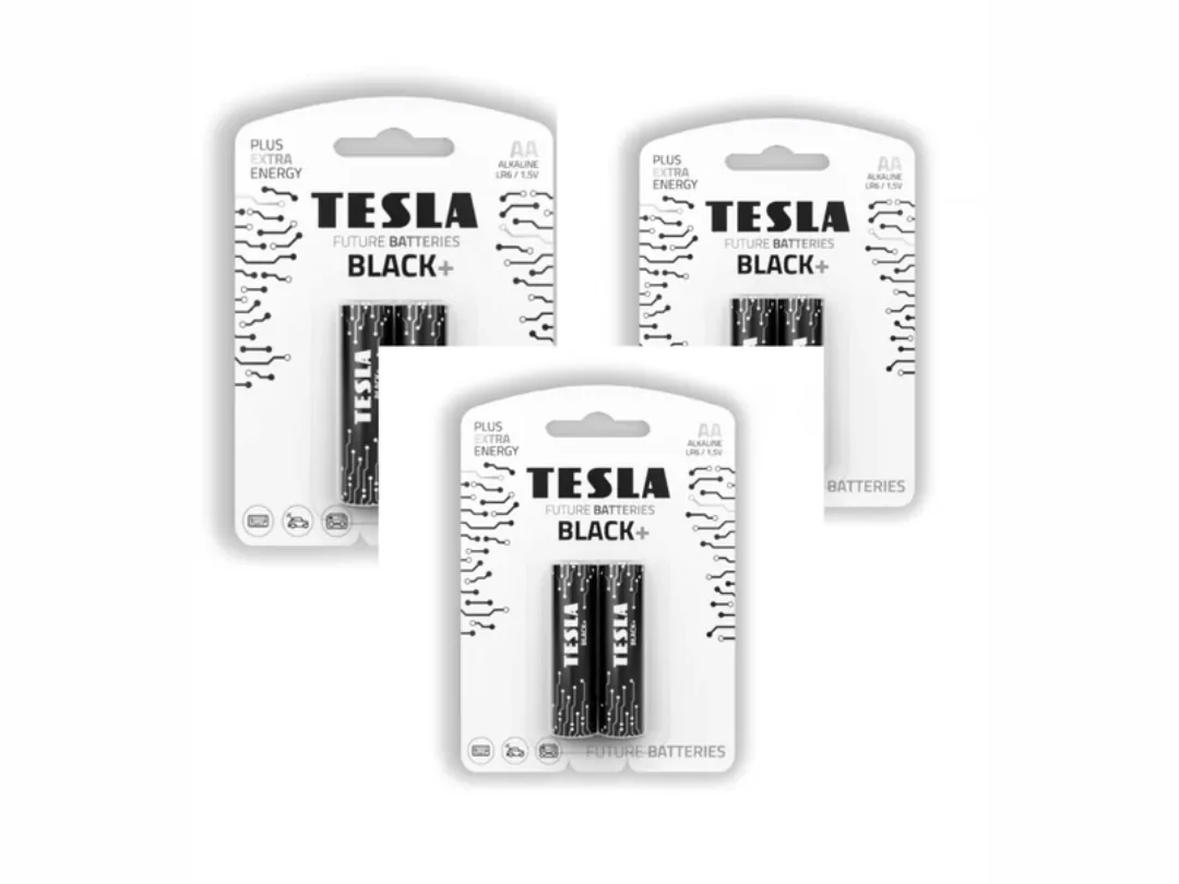 Tesla Alkaline Battery AA Black+  LR6  1.5v 2 pcs set