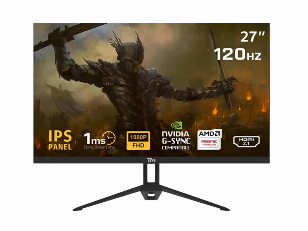 Twisted Minds Eco Series Gaming Monitor, 27" IPS Display, FHD Resolution, 120Hz Refresh Rate, 1ms (OD) Response Time, 16.7m Color Display, Built-In Speakers, HDMI and DisplayPort, Black | TM27FHD120IPS