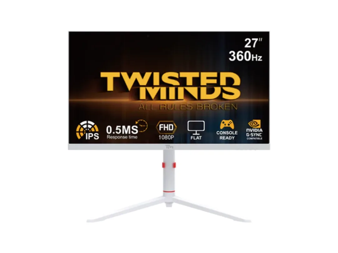 Twisted Minds Frost Series 27" FHD Gaming Monitor - 360HZ 0.5MS Fast IPS HDMI 2.1 TMA27FHD360IPS - White
