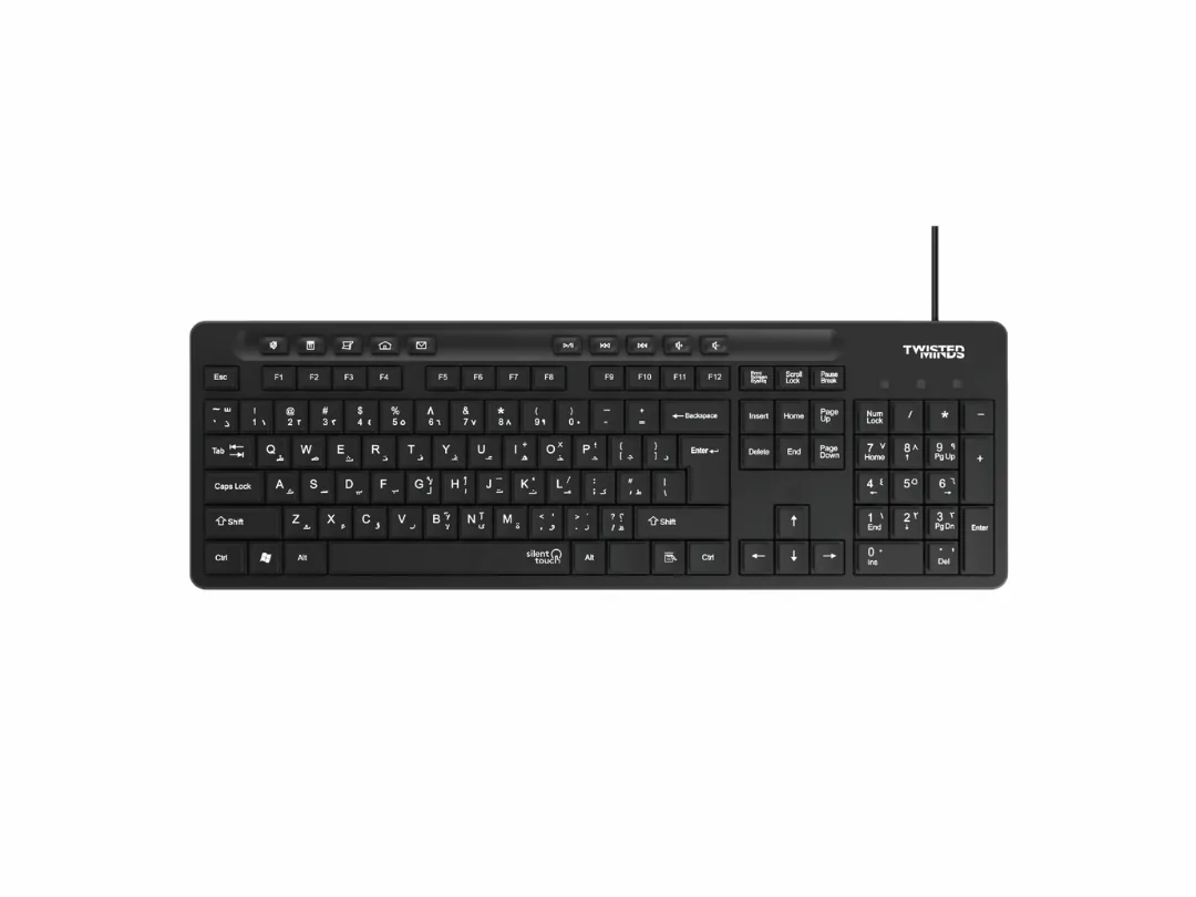 Twisted Minds K19 Kavara Series 2in1 Keyboard & Mouse Combo Wired Mode Lightweight - Black - (English / Arabic) Layout