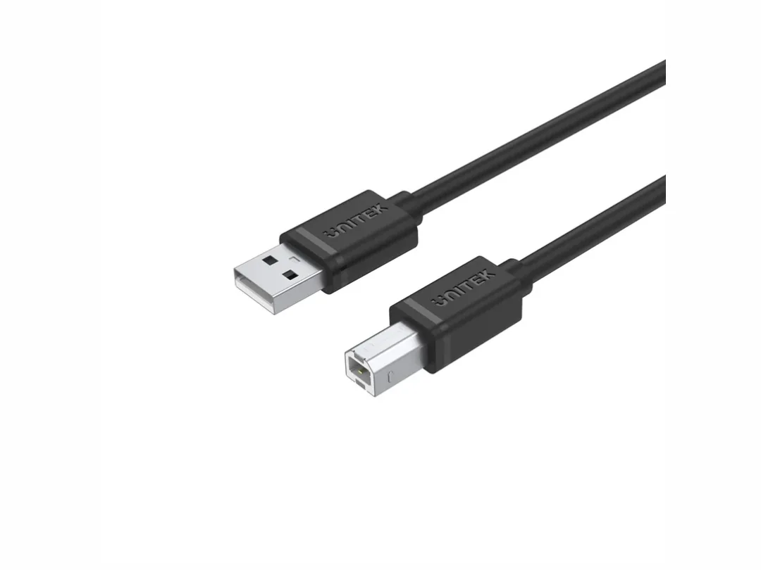 Unitek 1 Meter USB 2.0 to USB-B Cable - Printer Cable, high-speed data transfer & Charging Cable, (For Printers, Enclosures etc..) Black | Y-C432EBK