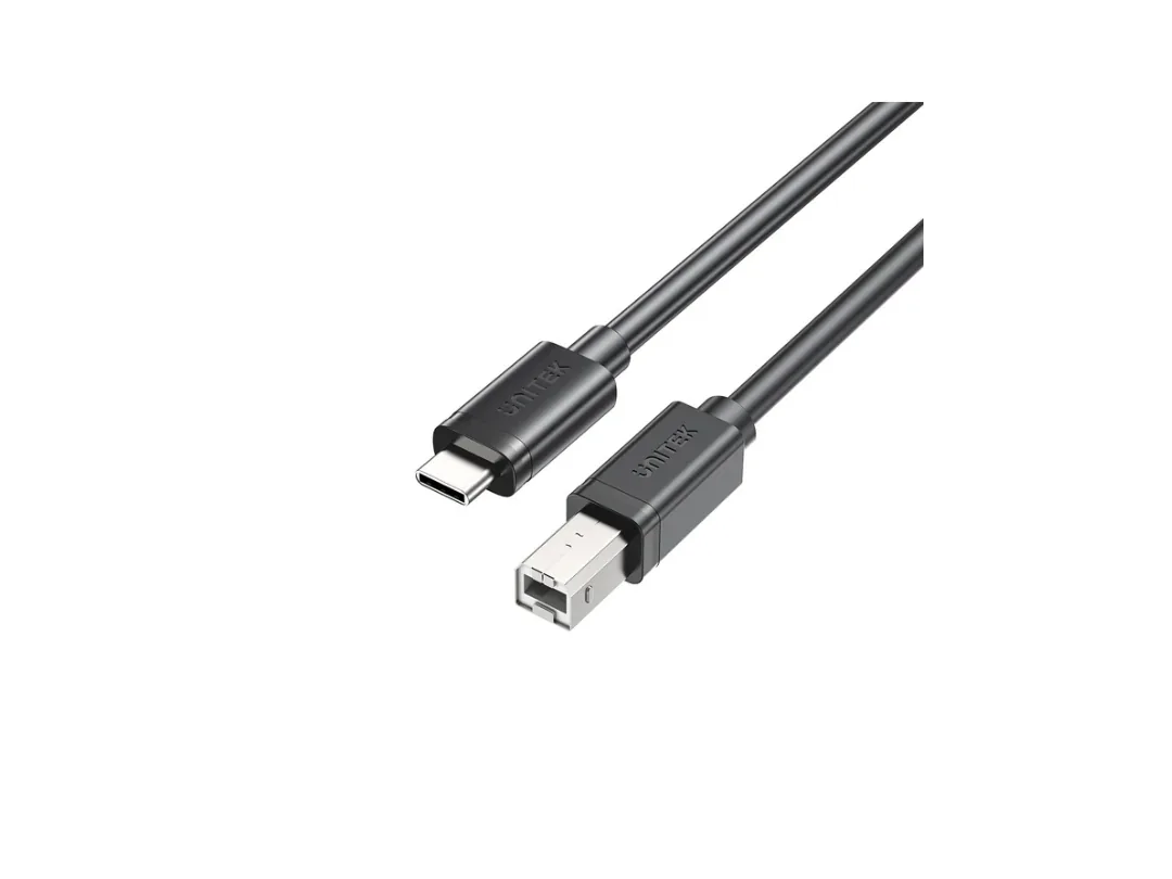 Unitek 2 Meter USB-C to USB-B Data and Charging Cable - Printer Cable - For Printer, Docking Station, and Digital Camera - C14140ABK-2M