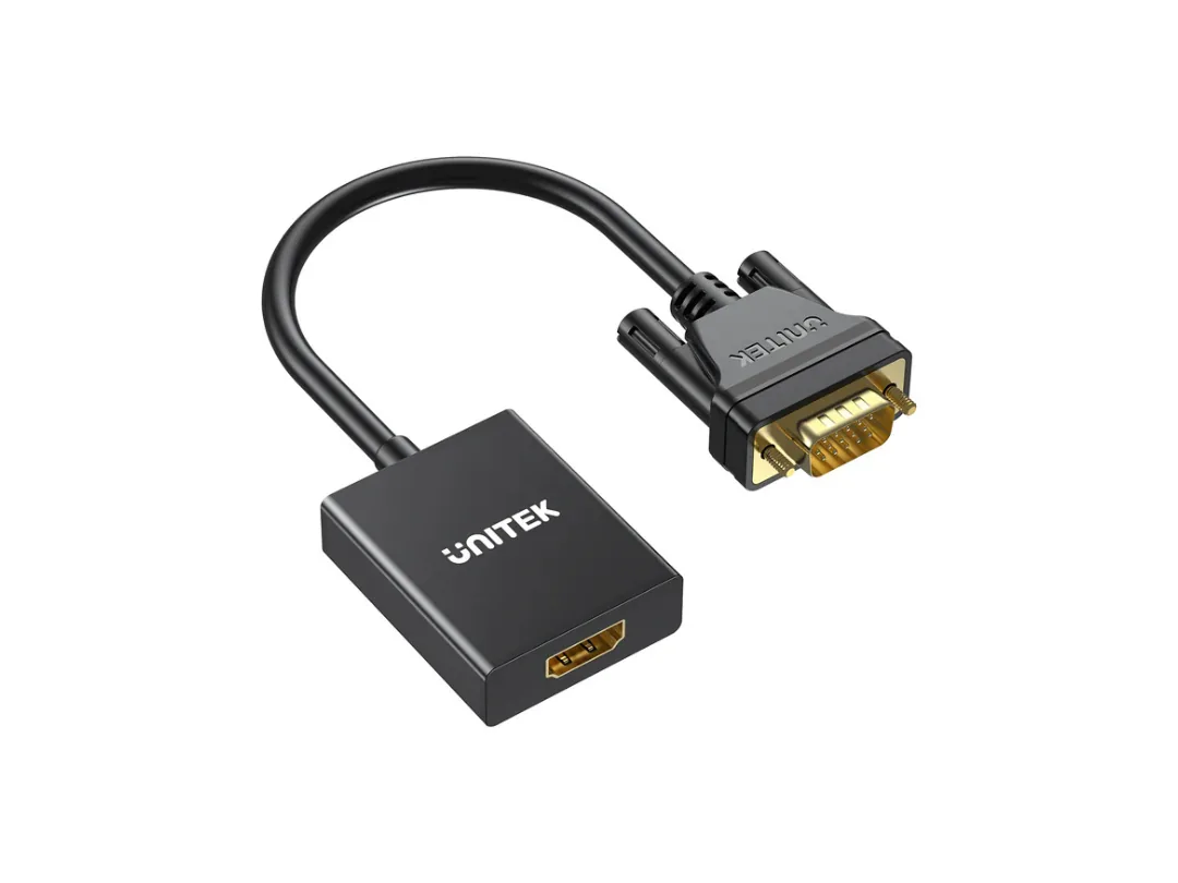Unitek VGA to HDMI Adapter - Supports resolutions up to 1920 x 1080 @60Hz (1080P HD) | V1112ABK01