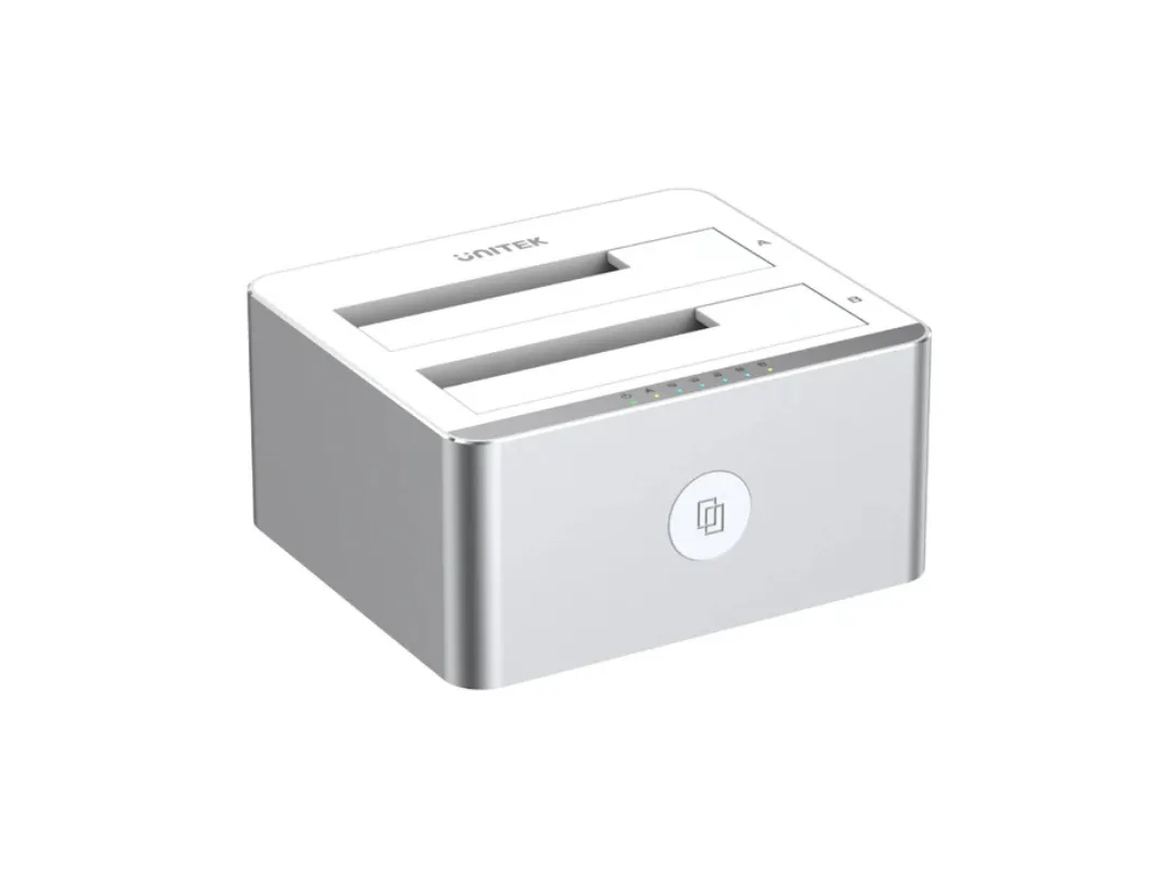 Unitek Y-3026 USB3.0 to SATA6G 2.5”/3.5” Dual Bay 5Gbps Hard Disk Docking Station HDD/SSD -  Silver