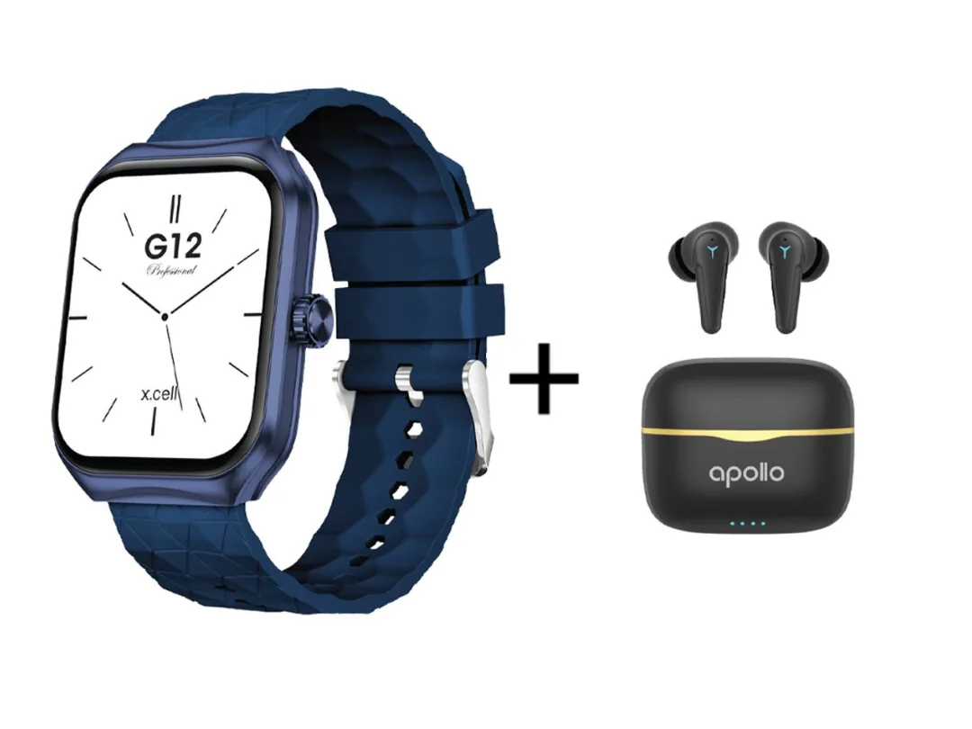 Xcell Watch G12 Smartwatch 2.01″ HD Screen + Apollo 7 Earbuds