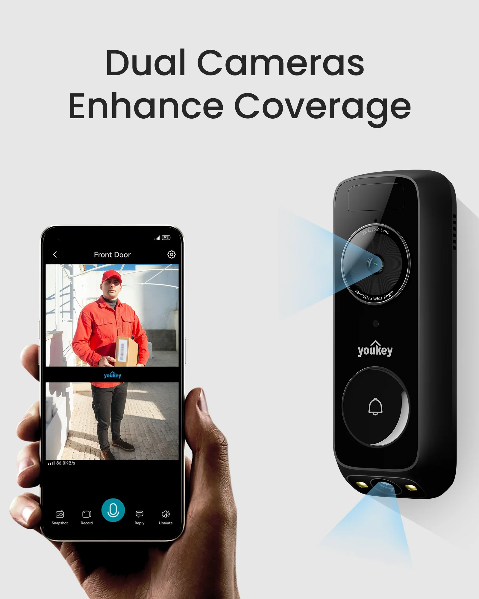 Youkey Dual-cam Doorbell DB312 (Battery Powered)