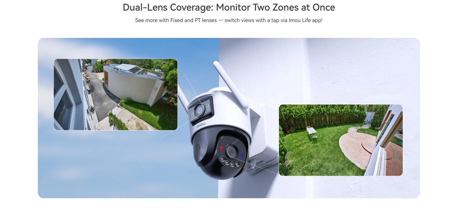Imou IPC- SA70F-10M0T2-EU/FSP008 Aov Dual Camera Kit 5Mp+5Mp 4G, Wifi, Solar Powered
