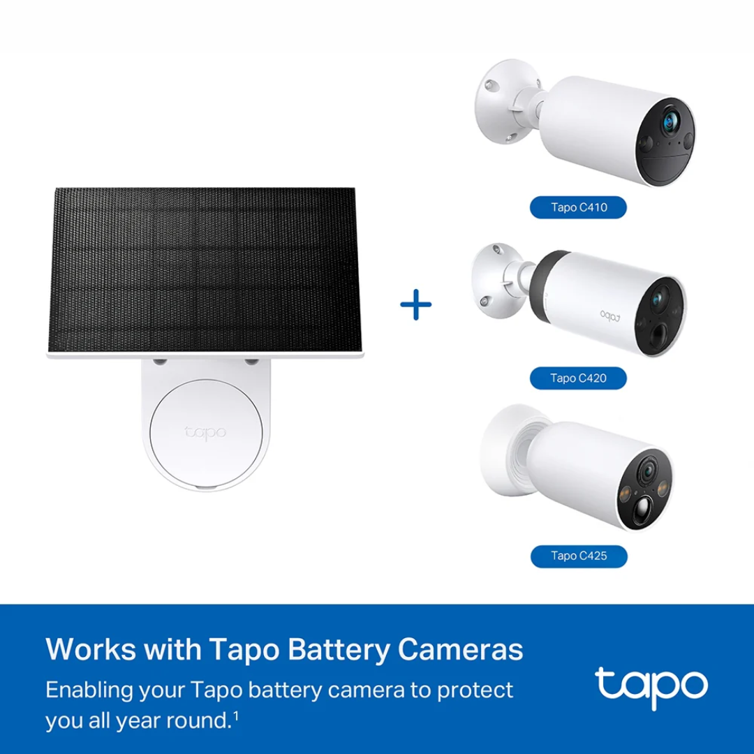 Tapo A201 Solar Panel, Flexible Installation and Angle Adjustment Compatible with All Battery Cameras