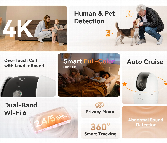 Imou IPC-S2EP-8X0S Ranger 2 Pro 8MP indoor Wi-Fi PTZ security camera