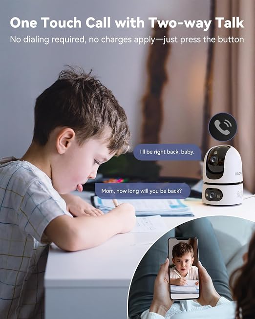 Imou Ranger 2 10MP Dual  Lens Indoor Camera, 2.4/5GHz WiFi6 Dual Band Security Camera with AI Detection/Smart Tracking/Full-Color Night Vision/Works w/Alexa, Ranger2 Dual  5MP+5MP Home Surveillance Camera IPC-S20EP-10M0S