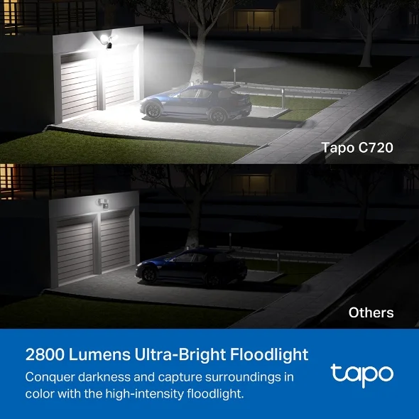 Tapo C720 Smart Floodlight Camera 2K QHD Live View view 2