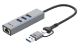 Mowsil USB to LAN with 3 PORT HUB Type-C+USB