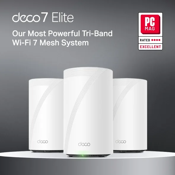 TP-Link Deco BE85(2-pack) BE19000 Whole Home Mesh Wi-Fi 7 System(Tri-Band)